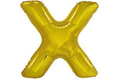 Large Letter X Gold Foil Balloon N34 Packaged 82 cm x 81 cm