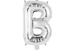Mini Letter B Silver Foil Balloon N16 Packaged 34 cm x 22 cm
