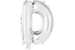 Mini Letter D Silver Foil Balloon N16 Packaged 33 cm x 26 cm