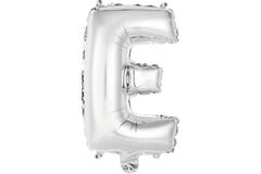 Mini Letter E Silver Foil Balloon N16 Packaged 33 cm x 21 cm