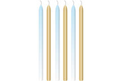 6 Candles 1st Birthday Blue Ombre Wax / Plastic Height 12cm