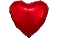 Standard Metallic Red Heart Foil Balloon C16 Packaged 43 cm