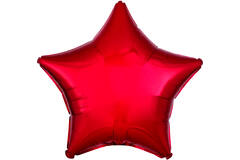 Standard Metallic Red Star Foil Balloon C16 Packaged 48 cm