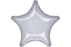 Standard Metallic Silver Star Foil Balloon C16 Packaged 48 c