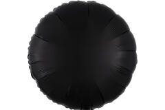 Standard Silk Lustre Black Round Foil Balloon C16 Packaged 43 cm