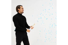 Confetti Cannon Blue Round Paper 40 cm