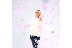 Confetti Cannon Pink Round Paper 40 cm