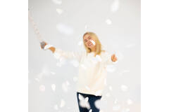 Confetti Cannon Rose Petals White Paper 40 cm