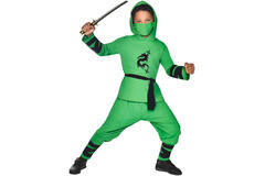 Child Costume Ninja Warrior Green Age 10-12 Years