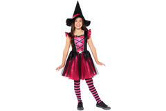 Child Costume Pink Witch Age 10-12 Years