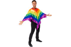 Adult Costume Rainbow Poncho Onesie