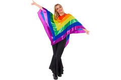 Adult Costume Rainbow Poncho Onesie