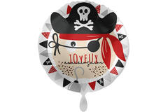 Standard Joyeux Anniversaire Pirates Foil Balloon round C40 packaged 43cm