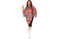 Adult Costume 60's Hippy Poncho Onesie