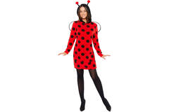 Adult Costume Ladybug Fleece Dress - Ladies Size M/L