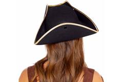 Pirate Hat molded - Black with Gold edge One size