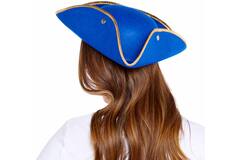 Pirate Hat molded - Blue with Gold edge One size