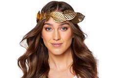 Headband Gold fabric Leaf One size