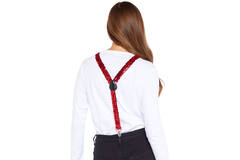 Suspender Sequin Braces - Red 2.5cm Adult One size