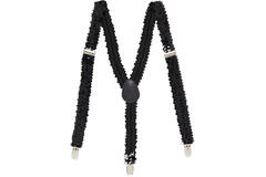 Suspender Sequin Braces - Black 2.5cm Adult One size