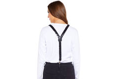 Suspender Sequin Braces - Black 2.5cm Adult One size