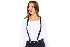 Suspender Sequin Braces - Black 2.5cm Adult One size