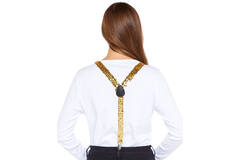Suspender Sequin Braces - Gold 2.5cm Adult One size