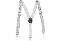 Suspender Sequin Braces - Silver 2.5cm Adult One size