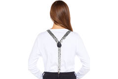 Suspender Sequin Braces - Silver 2.5cm Adult One size