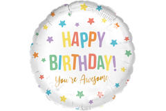 Standard Rainbow Birthday Cupcake Foil Balloon C40 packaged 43 cm