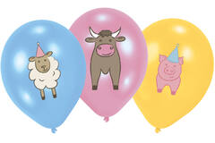 6 Latex Balloons Farm Party 11"