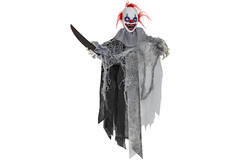 Animatronic Hanging Shaking Clown with Knife 28 cm x 20 cm x 60 cm
