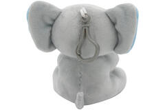 2-in-1 plush toy balloon weight elephant with blue ears, with hook, 11cm, 90g