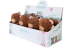 2-in-1 plush toy balloon weight brown bear with hook, 11cm, 90g