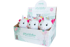 2-in-1 plush toy balloon weight unicorn with loop, 21cm, 170g