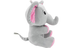 2-in-1 plush toy balloon weight elephant with pink ears, with loop, 21cm, 170g