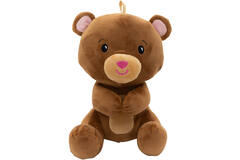 2-in-1 plush toy balloon weight brown bear with loop, 21cm, 170g
