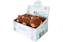 2-in-1 plush toy balloon weight brown bear with loop, 21cm, 170g