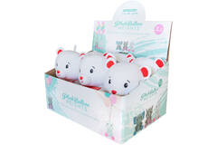 2-in-1 plush toy balloon weight polar bear with loop, 21cm, 170g