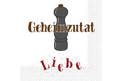 16 napkins "Geheimzutat: Liebe" 33cm x 33cm