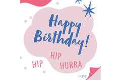12 Flip napkins "Geburtstag" 33x33cm, double-sided printed
