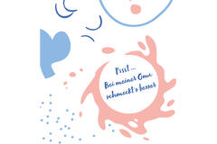 12 Flip napkins "nettes Abendessen" 33x33cm, double-sided printed