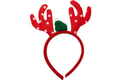 Headband Deer Antler Red with White Dots One Size