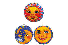 Lantern Sun & Moon Paper Assorted 25 cm
