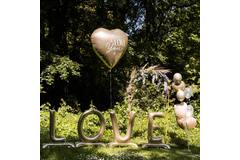 Foil Balloon - Shape - Heart - ‘I love you’ - Gold - 98x98 cm