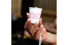 Shot glass on chain - Bride - She Said Yaasss - White