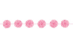 2 Garlands Fluffy Colourful Wedding New Pink Paper 13.9 x 365 cm