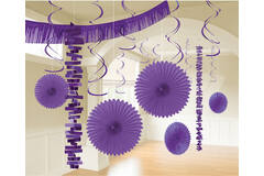 Decoration Kit New Purple Paper / Foil 18 Parts 274 cm / 213 cm / 20.3 - 55.8 cm