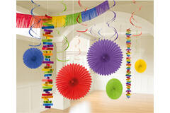 Decoration Kit Rainbow Paper / Foil 18 Parts 274 cm / 213 cm / 20.3 - 55.8 cm