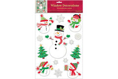 14 Window Decorations Snowman Vinyl 43.1 x 30.5 cm